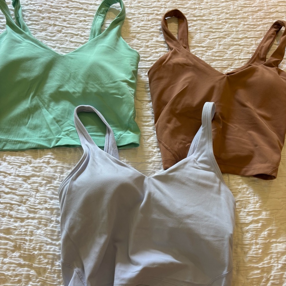 lululemon athletica Crop Tops - Mint Green, Brown, Light Gray